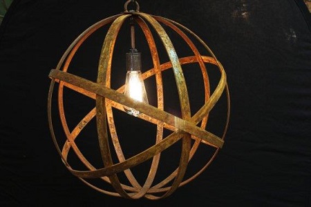 Orb wrought iron chandelier
