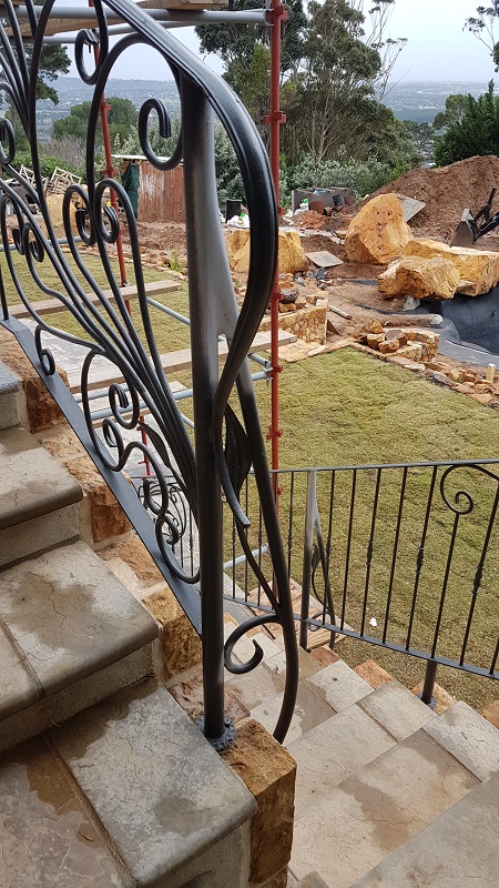 Profiled wrought iron handrail