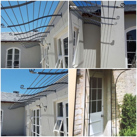 Swirl stainless steel pergola